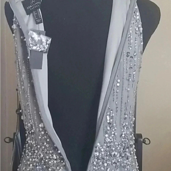 Adrianna papell size 16 Silver floor length gown - Picture 12 of 16